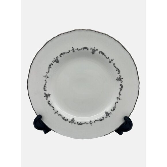 Royal Worcester Silver Chantilly 4 Salad Plates Fine Bone China Platinum Trim - Picture 3 of 6